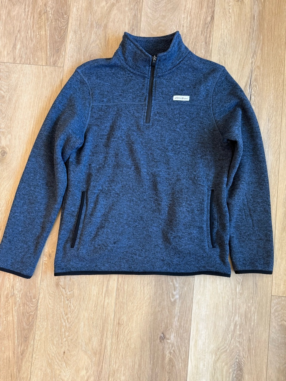 Eddie Bauer Heathered Navy Half-Zip Pullover